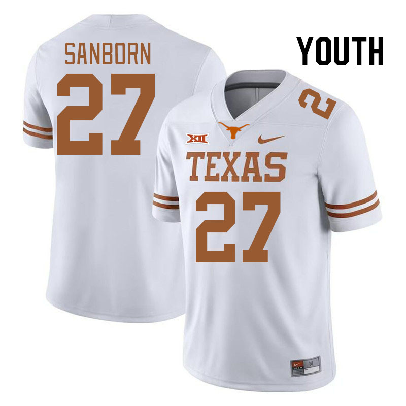 Youth #27 Ryan Sanborn Texas Longhorns College Football Jerseys Stitched Sale-Black